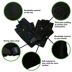 Half Finger Weight Lifting Gloves Body Building Training Pull up Neoprene Half Finger Gloves Gym Workout Glove's With <b>Wrist</b> Wrap - Product Image 6