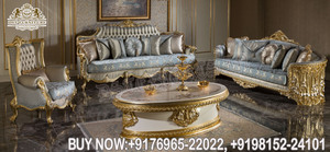 ชุดเฟอร์นิเจอร์ห้องนั่งเล่นสไตล์ย้อนยุคหรูหราหรูหราชุดโซฟาแกะสลักคู่สวยงามชุดโซฟาขัดเงาทองหรูหราสำหรับห้องนั่งเล่น - Product Image 5