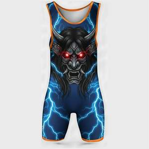 Fournisseur d'usine OEM/ODM, vêtements de musculation professionnels grande taille, justaucorps de lutte sans bretelles, fermeture à pression, respirant - Product Image 2