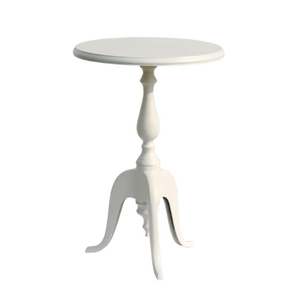 Meubles de salon personnalisés en gros table ronde avec table d'appoint décorative entièrement enduite de poudre crémeuse - Product Image 5