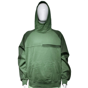 New 450-Gram Cotton XL Hooded Sweatshirt Zipper-Up <b>Puller</b> Embroidered Shoulder Solid Color Loose Fit Autumn Winter - Product Image 1