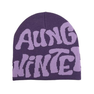 Tendance chaud hiver bonnets chapeaux décontracté fête porter des casquettes de sport acrylique tricoté bonnets hiver crâne casquette broderie personnalisée - Product Image 3