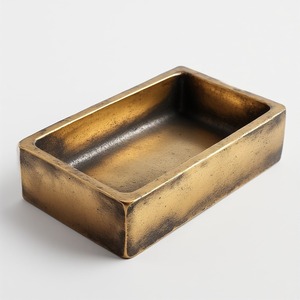 Handcrafted Round Brass Cigar Ashtray Polished Surface Artistic Pattern for Premium Tabletop Office Display Cigar Tube Storage - Product Image 5