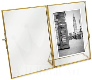 Elegant Open Book Style <b>Gold</b> Metal <b>Frame</b> Royal Decorative Display Ideal for Home Decor Office Tabletop or Memorable Gifting - Product Image 4