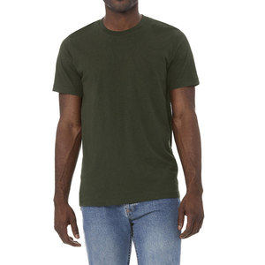 BELLA + CANVAS 3001 lienzo en blanco personalizado Oliva oscuro ajustado cuello redondo 100% algodón camiseta Unisex para hombres - Product Image 1
