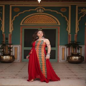 Vestido Anarkali de algodón y seda Gamthi Work de FabZone - Product Image 4