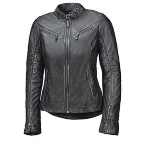 Vente en gros veste de motards en cuir personnalisée pour femmes avec fermetures éclair détaillées-couleur noire-veste de motards en cuir personnalisée pour femmes - Product Image 5
