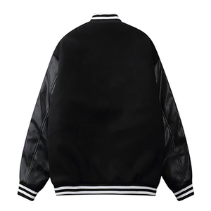 Mono Riders Customizable OEM/ODM Men's Winter Varsity <b>Jacket</b> Wool Shell <b>Fleece</b> <b>Lining</b> Stand Collar Quick Dry Breathable - Product Image 2