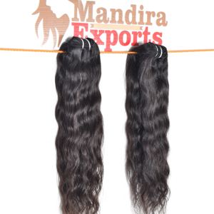 Proveedor indio Ventas al por mayor 100% Raw Indian Temple Virgin Paquetes ondulados naturales Cabello de un solo donante 8 ''a 30'' Longitudes Cabello humano - Product Image 4
