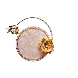 Bolso de mano de acrílico con estilo al mejor precio, monedero de resina con aspecto de madera, bolsos de mano y monedero de resina para mujer, moda con cadena larga de Metal - Product Image 3