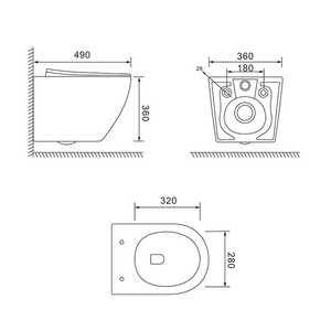 WC suspendu rond Forl avec abattant noir mat – Ensemble complet - Product Image 4