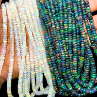 Perles facettées en opale d'Éthiopie naturelle AAA, 4-5 mm, opale noire Welo Fire pour la fabrication de bijoux, brin de 16 pouces, prix de gros