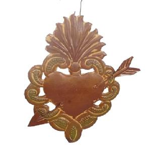 Golden Finish Look <b>Christmas</b> Item Hanging <b>Heart</b> Ornaments Decoration <b>Heart</b> Ornament Decor Metal Hanging <b>Heart</b> Ornaments - Product Image 4