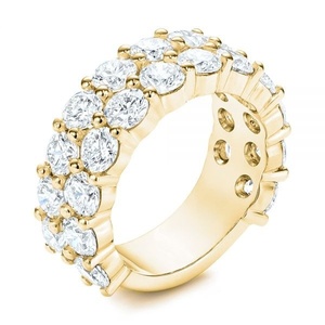 ขายส่งเครื่องประดับแฟชั่น ทองคำขาว 10k/14k/18k ประดับโมอิสซาไนต์แบบคลัสเตอร์ ได้รับการรับรองจาก GRA น้ำหนักรวม 3.90 กะรัต แหวนแต่งงาน คุณภาพสูง แท้ สามารถสวมซ้อนกันได้ - Product Image 6