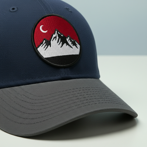 Durable Embroidered Lion Emblem Fitted Cap | Tactical Outdoor <b>Hat</b> for Men, <b>Navy</b>/Grey - Product Image 4