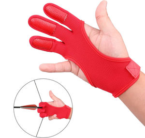 Gants de tir à l'arc en cuir à trois doigts, gants de protection pour les archers à arc recurve et l'équitation, durables et confortables - Product Image 4