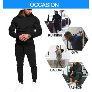 ชุดวอร์มผ้า2ชิ้นมีฮู้ดและกางเกงวอร์มสำหรับผู้ชายชุดซักเหงื่อพิมพ์โลโก้ตามสั่งชุดจ็อกเกอร์ - Product Image 2