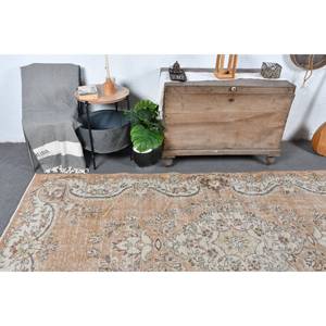 พรมตุรกีโบราณสีเบจคลาสสิกขนาด5.1 x 9.3ft แฮนด์เมดพรมขนแกะวัสดุการเย็บปะติดปะต่อกันออกแบบยางห้องโถงเป็นรูปสี่เหลี่ยมผืนผ้าใหม่ - Product Image 2