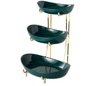 Magnifique support de service pour gâteau aux fruits de forme arrondie avec dessus en marbre blanc pour les fêtes de Noël et autres occasions de décoration - Product Image 4