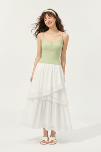 Camisola de Punto Elástica Transpirable y Ecológica de Una Pieza con Cuello en V y Canalé para Mujer - Product Image 4