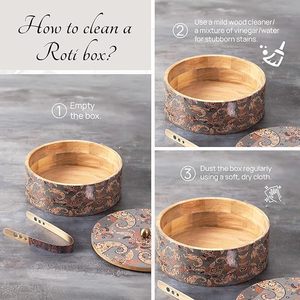 Caja de Madera Pulida para Guardar Roti, para Mantener los Alimentos Limpios y Seguros, Caja de Madera para Chapati con Tapa Elegante de AALIYAN IMPEX - Product Image 5