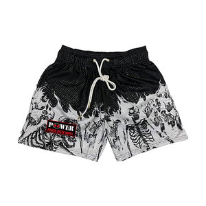 Short de survêtement en coton 100% pour homme, avec patch brodé, vintage, délavé à l'acide, pour l'été - Product Image 6