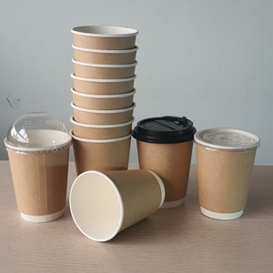 ขายส่งร้อนแรง แก้วกระดาษคราฟท์ขนาด 4oz 8oz 12oz 16oz 20oz พร้อมฝาปิด สำหรับเครื่องดื่มร้อน กาแฟ พิมพ์ลายได้ตามต้องการ แบบผนังเดียว - Product Image 5