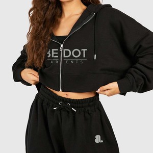 Nouveauté Vintage Acid Wash 2 en 1 Sweat à capuche zippé d'hiver lourd pour femme 100% coton - Product Image 5