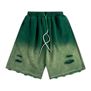 MOVATEXTILE Short de décoloration solaire délavé à l'acide style High Street pour hommes personnalisé 100% coton à motif solide avec strass personnalisés par MOVATEXTILE - Product Image 1