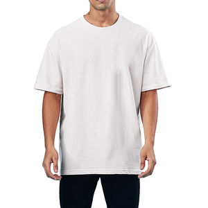 100% algodón, camiseta para hombre, ajuste holgado, estampado de Color sólido se puede personalizar, camiseta de gran tamaño para hombre, camisetas en blanco para hombre - Product Image 3