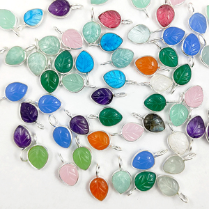 925 argent or Vermeil éthéré feuille sculpture Semi précieux pendentif breloques à la main ethnique bijoux fins et bricolage artisanat fournitures - Product Image 2