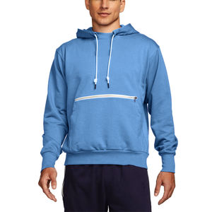 Sweat à capuche confortable pour homme avec poche de rangement zippée sur le devant - Product Image 1