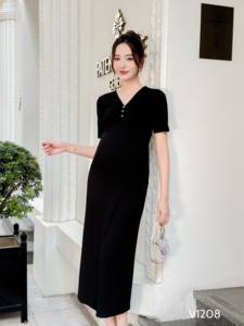 Ropa de Maternidad de Verano de Alta Calidad ODM Vietnam V1208, Antiencogimiento, Estilo Preppy, Largo hasta la Rodilla, Tejido Absorbente de Sudor, Poliéster - Product Image 3