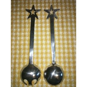 Wholesale Custom Leaf End Design Handle Silver Polished Designer Salad <b>Serving</b> <b>Spoon</b> & Fork Set for Wedding - Product Image 6