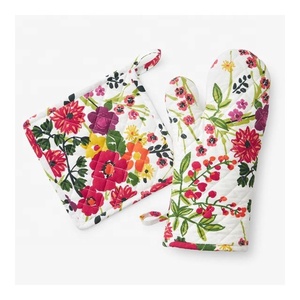 1pair Customized Potholder Mitten Set 100% Organic Cotton Non-slip Cooking Baking GOTS Certificate Home Cheap & Best <b>Pot</b> <b>Holders</b> - Product Image 1
