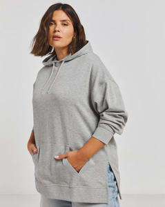Sudadera con capucha extragrande con hombros caídos para mujer, gris Marga Premium personalizada, antiarrugas y transpirable, las últimas sudaderas con capucha en blanco para mujer - Product Image 2