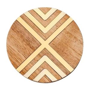 Juego de posavasos redondos de madera con ondas hechas a mano, posavasos de madera personalizados para Decoración de mesa, alfombrillas y almohadillas para bodas y fiestas - Product Image 3