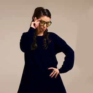 Tendance du moment : Chemise Abaya modeste en tricot avec logo personnalisable, T-shirt ample respirant, Blouse décontractée longue avec imprimé brodé - Product Image 2