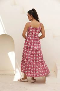 Vestido Midi bohemio de nuevo estilo para mujer, bloque de mano, estampado Floral, Color sólido, artesanos expertos, decoración de encaje artesanal, ropa de calle - Product Image 4