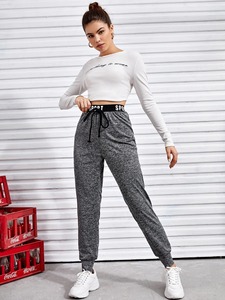 New Wholesale High Quality <b>Women</b> Cotton <b>Fleece</b> <b>Joggers</b> Pants Casual Trousers Sports Track Sweatpants 2024 - Product Image 5
