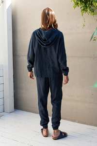 Alta calidad logotipo personalizado hombres 100% algodón invierno transpirable ecológico de gran tamaño Sudadera con capucha hombro caído pantalón traje Casual - Product Image 6