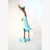 Figurine artisanale en racine de bambou bleu clair, motif canard, écologique, faite à la main, Art déco, décoration de luxe pour la maison, cadeau pour le salon