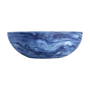Bol de service moderne en résine, fait main, finition polie brillante, écologique, au look artistique unique pour salle à manger, table de cuisine, fête - Product Image 1