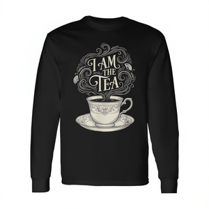 T-shirt a maniche lunghe con citazione divertente ed elegante sul tè: Sono il tè, perfetta per le promozioni - Product Image 2