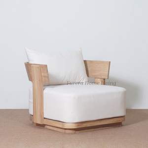 Chaise longue de salon en teck contemporaine et luxueuse pour jardin, hôtels, patio, parc, salon, mobilier moderne - Product Image 4