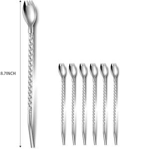 ส้อมคนค็อกเทลสแตนเลสเกรดพรีเมียม ด้ามจับบิดเกลียว ทนทาน ไม่เป็นสนิม อุปกรณ์บาร์สุดหรูสำหรับผสมเครื่องดื่ม - Product Image 4