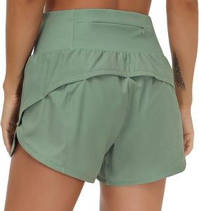 Short de course à séchage rapide taille haute pour femme Short d'entraînement athlétique avec doublure en maille et poches zippées - Product Image 4