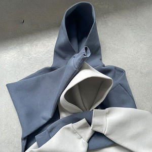 Venta al por mayor Unisex Sudadera con capucha de neopreno Pullover Blank Plain Baggy Oversized Hoodie Solid Oversized Men's Hoodies - Product Image 3