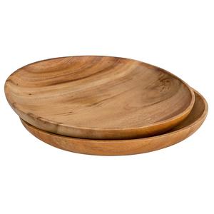 Plato de madera 100% Natural para vajilla, plato de tamaño personalizado con forma redonda para hogar, Hotel, restaurante, fiestas de boda - Product Image 3