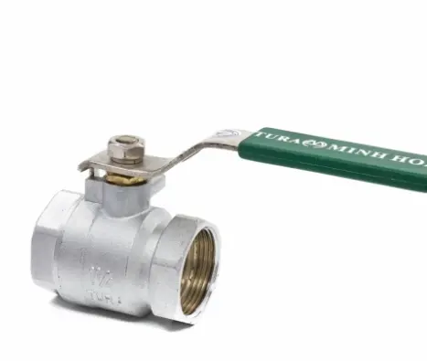 Full bore brass ball valve for water supply nickel plated